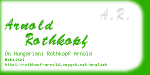 arnold rothkopf business card